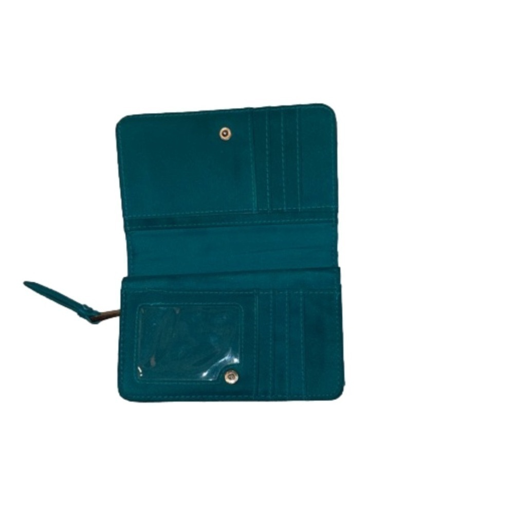 NWOT Unbranded Classic Grannycore Turquoise Green Credit Card/Money Wallet 6"x4" - Picture 2 of 7